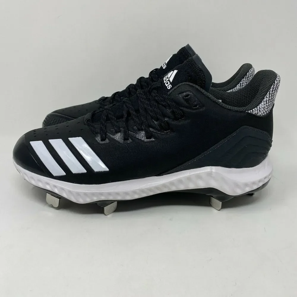 Adidas Icon Bounce Low Metal Softball Cleats Womens size 7.5 Black‎ white CG5189
